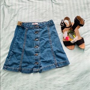 Button Down Jean Skirt